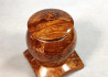 Handmade Wooden Pot on Stand / Russian Olive Burl Wood